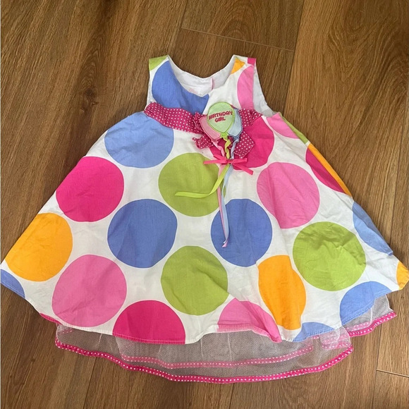 Bonnie Jean Girls Multi-Colored Polka Dot Sundress Birthday 2T - Picture 2 of 5